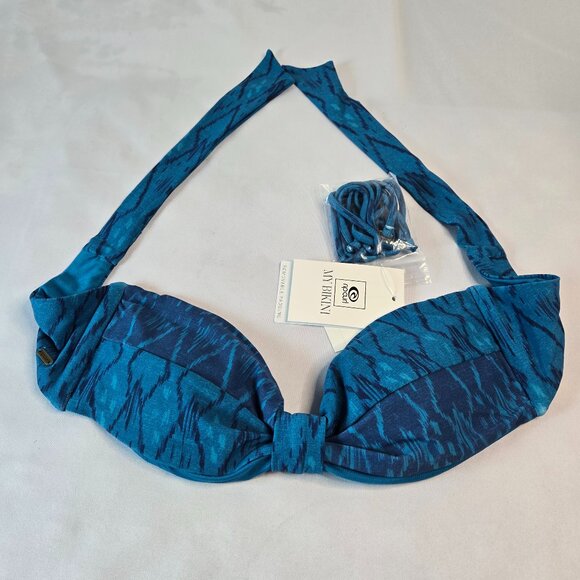 RIP CURL Women's Saltwater Bandeau Blue Bikini Top Sz XS Saltwater Bandeau - Picture 4 of 8